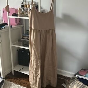 tan flowy dress